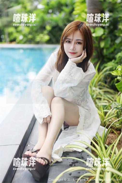 MyGirl美媛馆 - 随波逐流的艾然Airan泳池日常：高清写真集，看她的每个角度